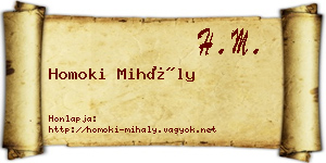 Homoki Mihály névjegykártya